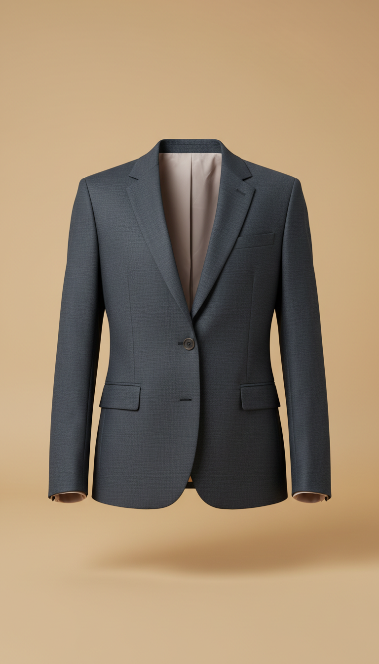 Tailored Crepe Blazer in Charcoal Slate