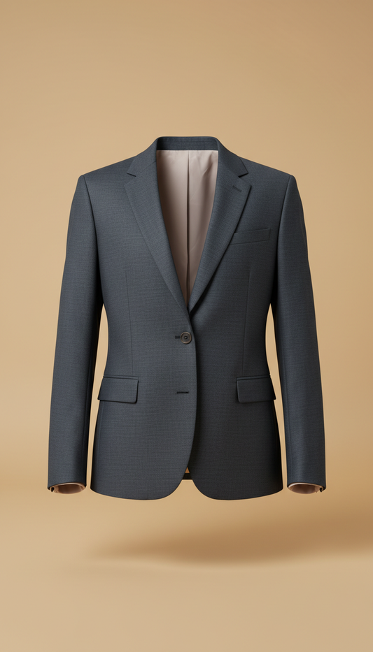 Tailored Crepe Blazer in Charcoal Slate